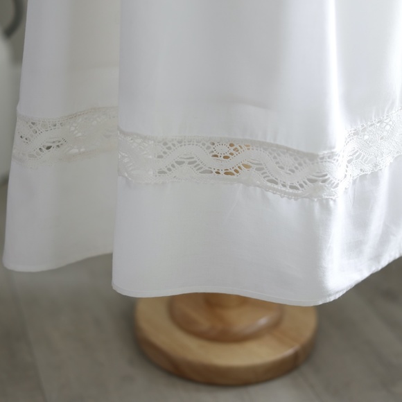 Strasburg IVORY Cotton Slip Dress with Crocheted Lace Boho Girls Size 8/10 NWT - Picture 5 of 7